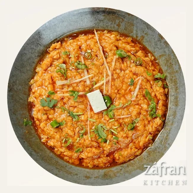Daal of the day finished with butter and ginger at Zafran Kitchen Ajman