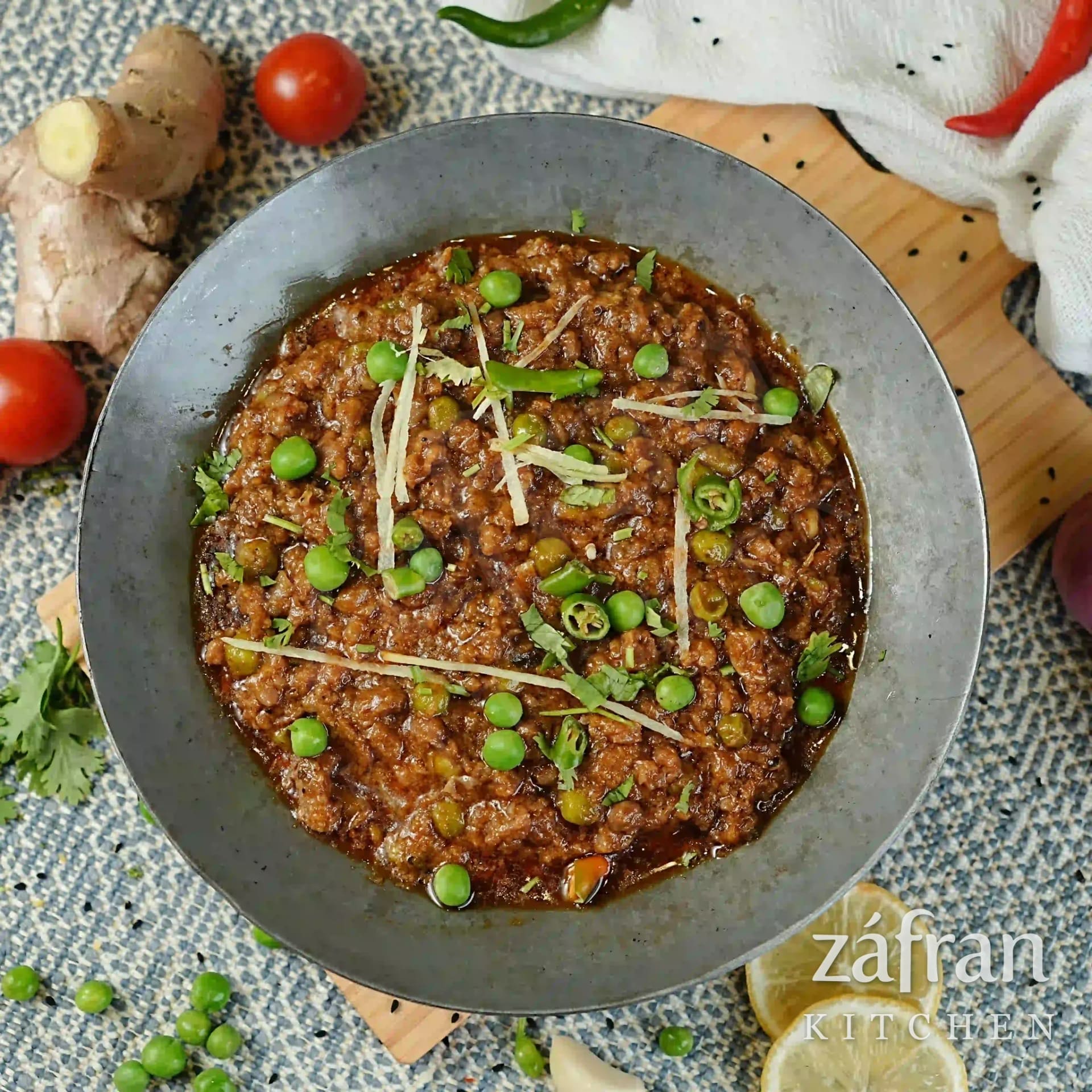 Aloo qeema cooked down at Zafran Kitchen, Ajman Industrial Area 2