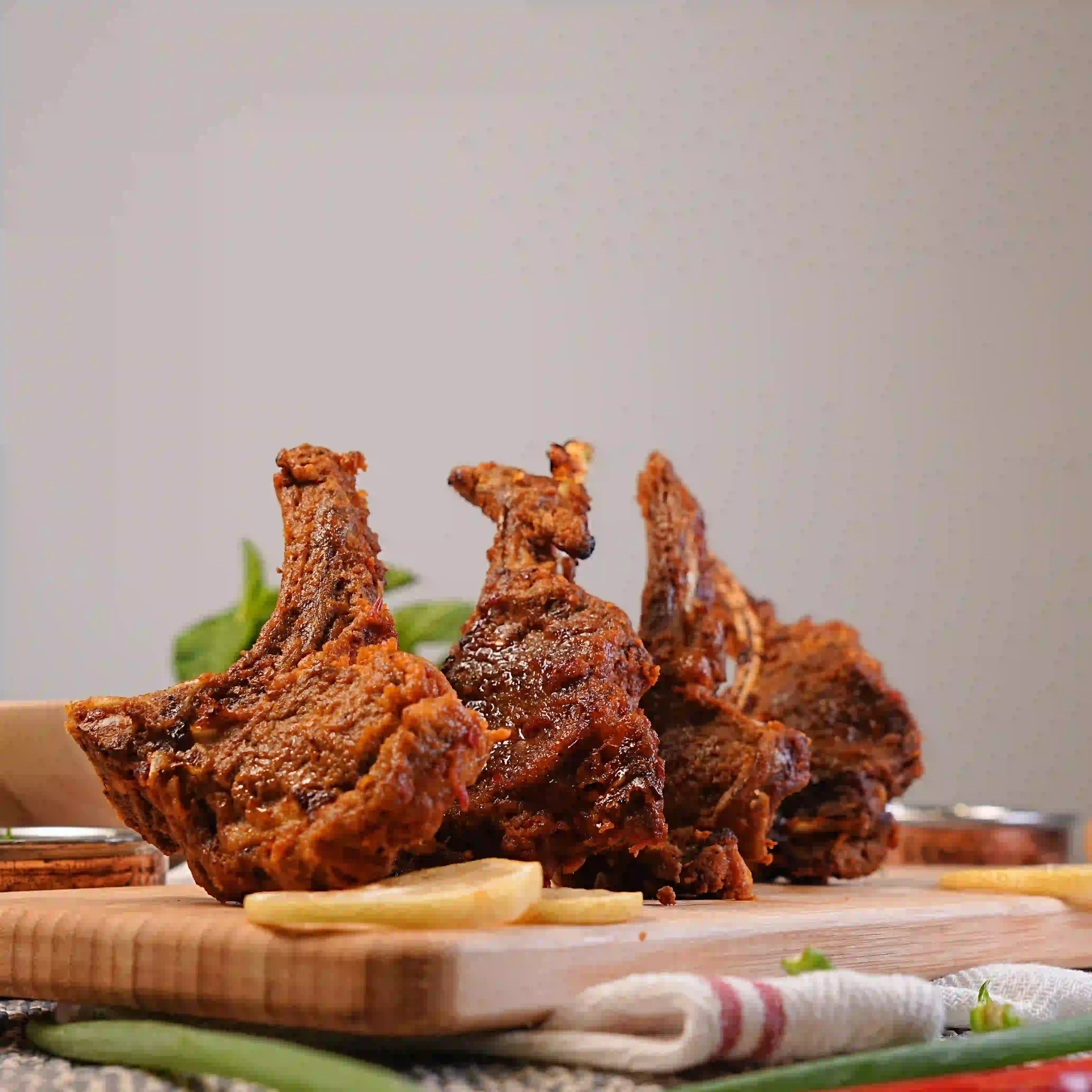 Charcoal grilled mutton chops served at Zafran Kitchen, Ajman Industrial Area 2