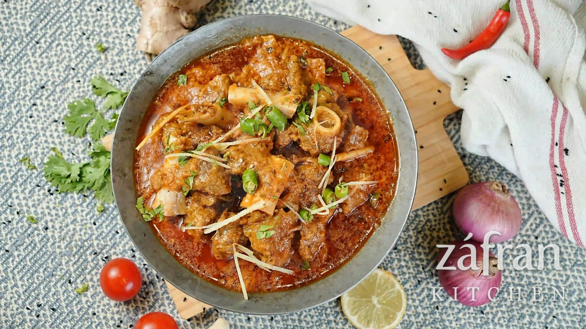 Mutton karahi cooked to order with halal meat at Zafran Kitchen, Ajman Industrial Area 2
