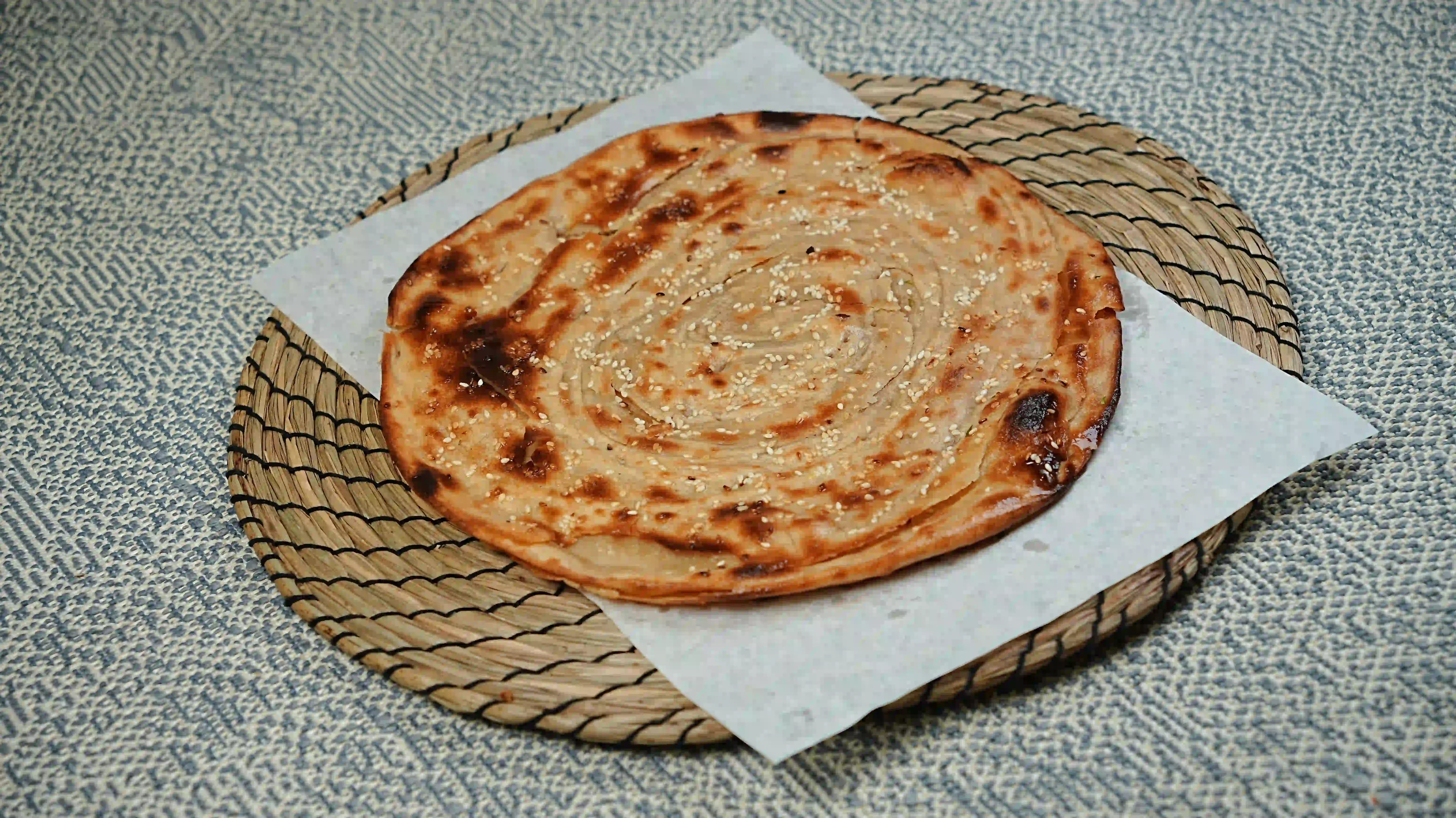 Chana paratha served for mess breakfast at Zafran Kitchen Ajman