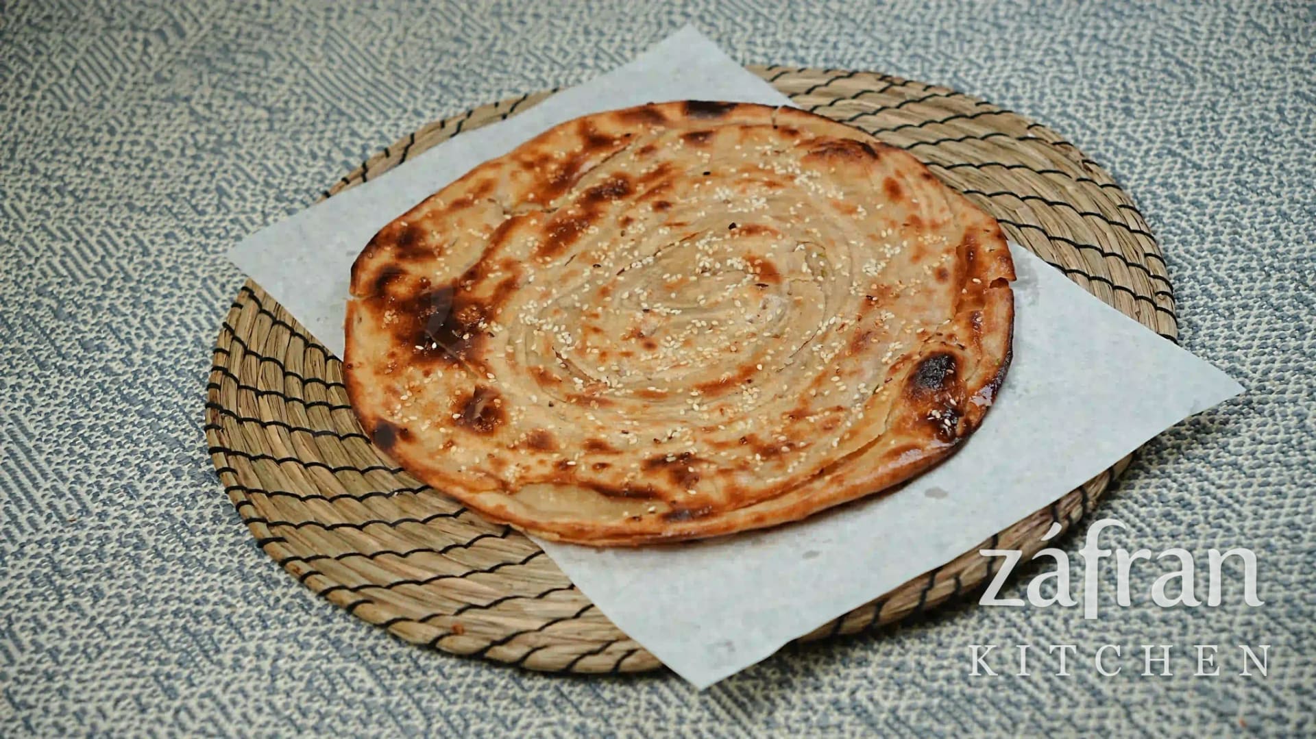 Chana paratha served for mess breakfast at Zafran Kitchen Ajman